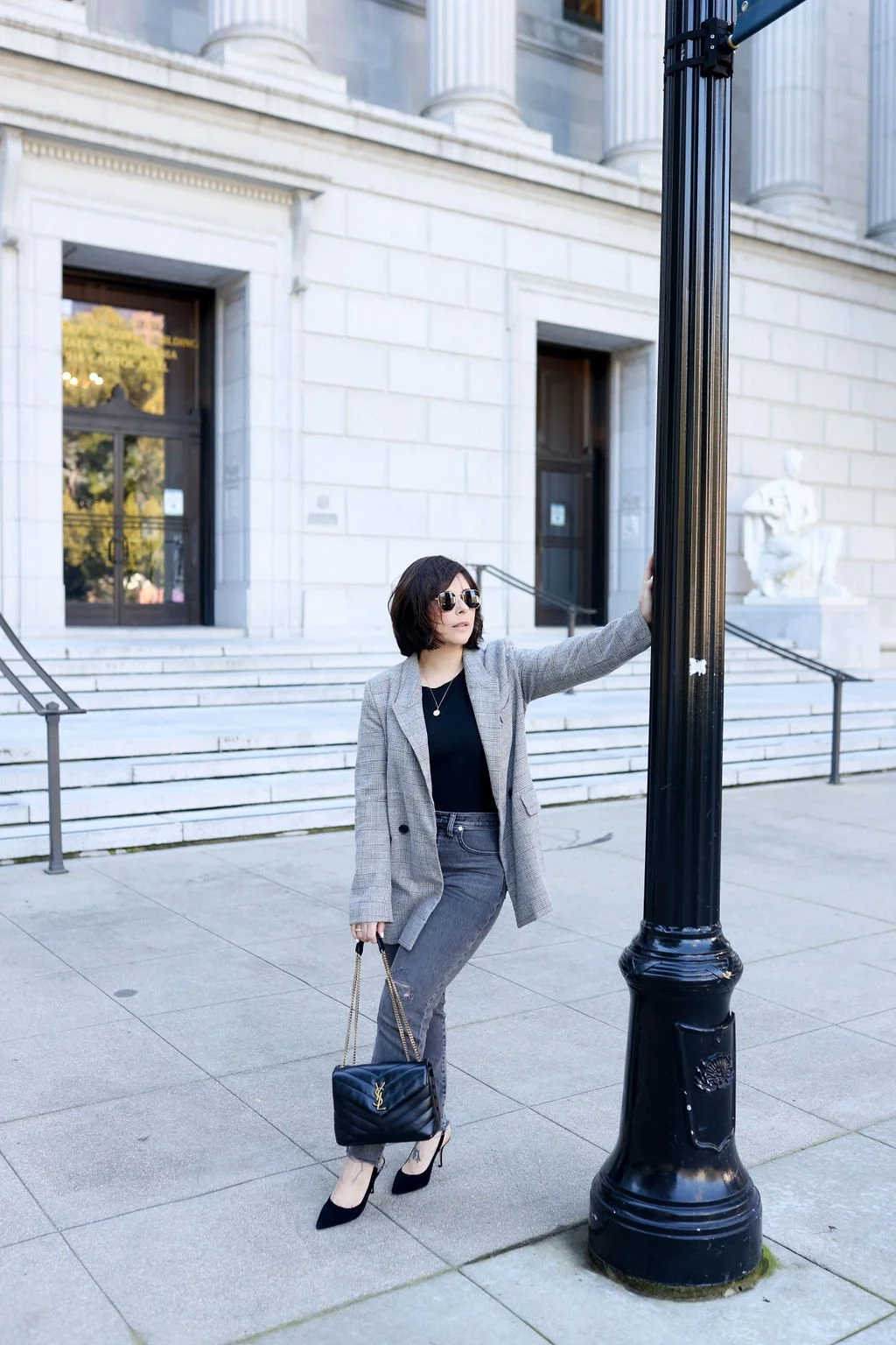Charcoal blazer with jeans sale